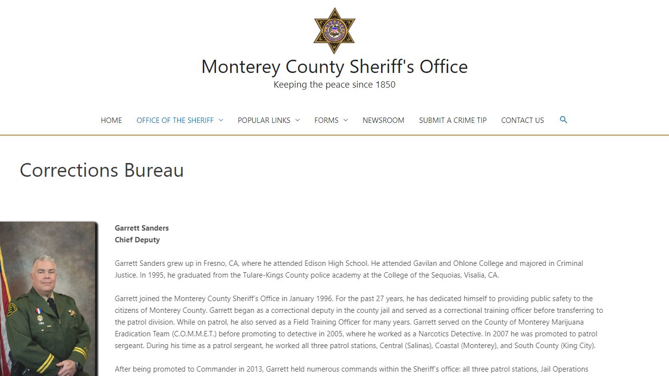 Corrections Bureau – Monterey County Sheriff's Office